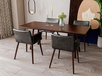 Dining table and chair combination 3d model