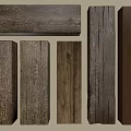 Natural Stone Wood Planks Display With Various Textures And Color Tones