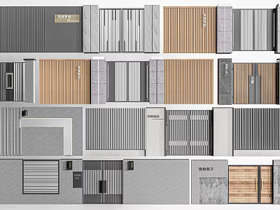 Modern courtyard wall courtyard door landscape wall courtyard wall courtyard door 3d model