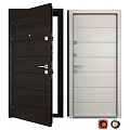 Modern Swing Doors With Dark And Light Panels Horizontal Design And Metal Handles