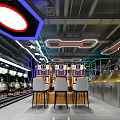 Modern Hi Tech Amusement Park Featuring Interactive Games Colorful Lights And Fun Facilities