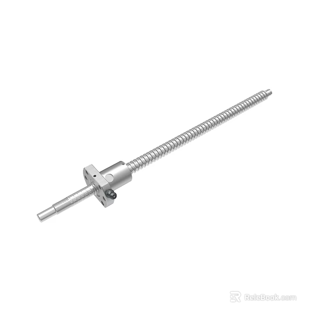 Silver Precision Ball Screw With Screw Shaft And Nut Assembly 3d model 