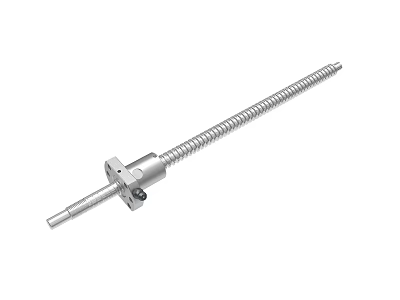 Silver Precision Ball Screw With Screw Shaft And Nut Assembly 3d model