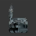 Detailed 3D Model of Aircraft Carrier with Flight Deck and Military Equipment