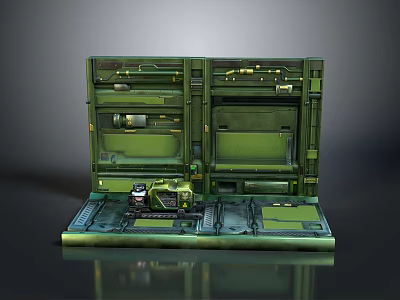 Green Storage Organizer with Multiple Compartments and Drawers for Organizing Small Tools and Supplies 3d model