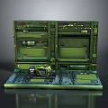 Green Storage Organizer with Multiple Compartments and Drawers for Organizing Small Tools and Supplies 3d model