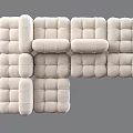 Modern White Multi Person Sectional Sofa with Modular Plush Cushion Design 3d model