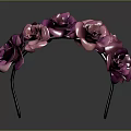 Purple Rose Decorated Jeweled Headband For Women Fashion Jewelry Accessory