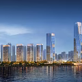 Modern Office Building Nanchang Jiulong Lake Split 3d model