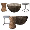 Modern Stylish Side Tables With Round Square Tops Metal Frames And Various Designs 3d model