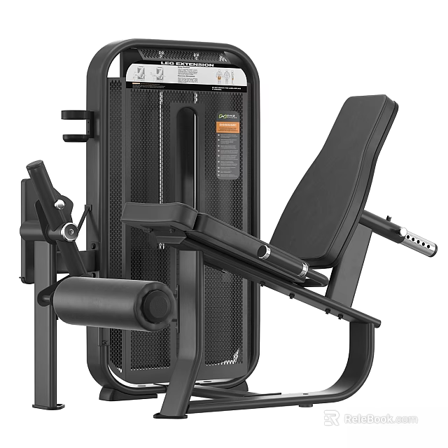 Professional Adjustable Leg Exercise Fitness Equipment With Black Frame And Ergonomic Seat 3d model 