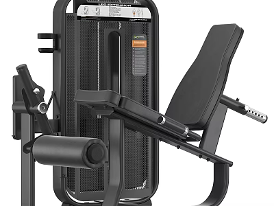 Professional Adjustable Leg Exercise Fitness Equipment With Black Frame And Ergonomic Seat 3d model
