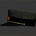 Dark Brown Conductor Cap With Black Band Golden Trim And Label