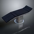 Adjustable Medical Operating Table With Black Mattress And Metal Frame Structure 3d model