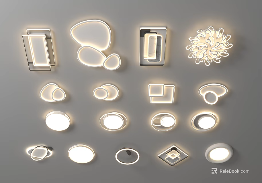 Modern Ceiling Lights With Various Stylish Designs And Different Shapes For Home Decor 3d model 