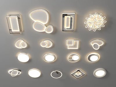 Modern Ceiling Lights With Various Stylish Designs And Different Shapes For Home Decor 3d model