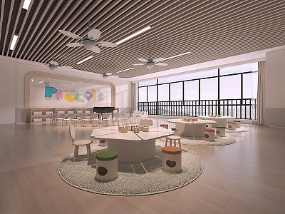 modern classroom 3d model