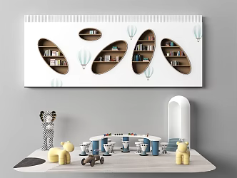 Kindergarten image wall kindergarten background wall play area 3d model