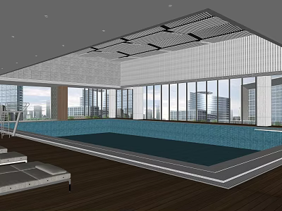 modern swimming pool 3d model