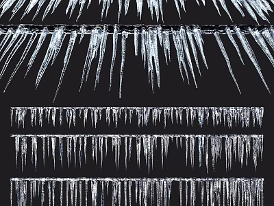 Garden Decorative Icicles With Various Lengths And Arrangements As Winter Accents 3d model