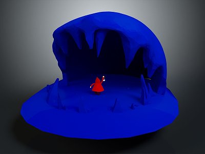 Modern Cartoon Scene Mountain Cave 3d model