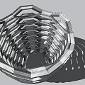 Modern Honeycomb Shaped Architectural Structure With Hexagonal Layers Stacked Design And Geometric Pattern 3d model