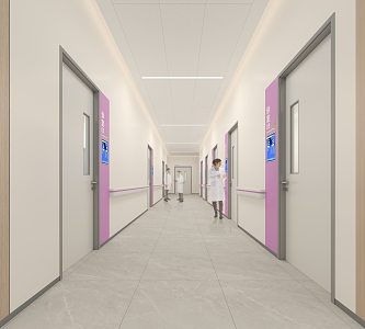 Modern Hospital Corridor 3d model