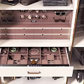 Decorative Cabinet Featuring Multiple Drawers With Divided Compartments For Sunglasses Watches Jewelry And Accessories