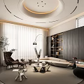 Modern Living Room Interior Design With Sofa Coffee Table Floor Lamp Bookshelf And Plant