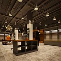Modern Clothing Store Interior With Pendant Lights Display Cabinets Mannequin And Tile Floor