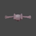 Purple Cartoon Character With Big Eyes Small Hat Yellow Star And Outstretched Arms