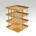 Golden Multi tiered Metal Shelf Decorative Ornament Display Set for Modern Home Decor