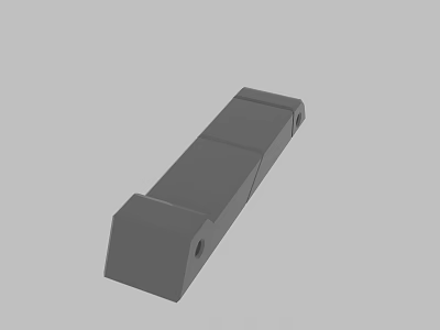 Gray Industrial Mechanical Component 3D Model With Rectangular Sections And Holes 3d model
