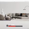 Quiet Sofa Tea Table Combination Sofa Coffee Table 3d model