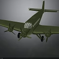 Green Twin Propeller Aircraft Model For Space And Aerospace Exploration