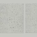 Two Square White Artworks With Grid Texture And Small Square Patterns