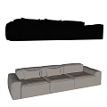 Three-seat sofa Tofu block sofa Cream style sofa Minimalist sofa Bread sofa 3d model
