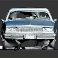 Blue Pickup Truck Model With White Roof Open Bed On Black Display Stand