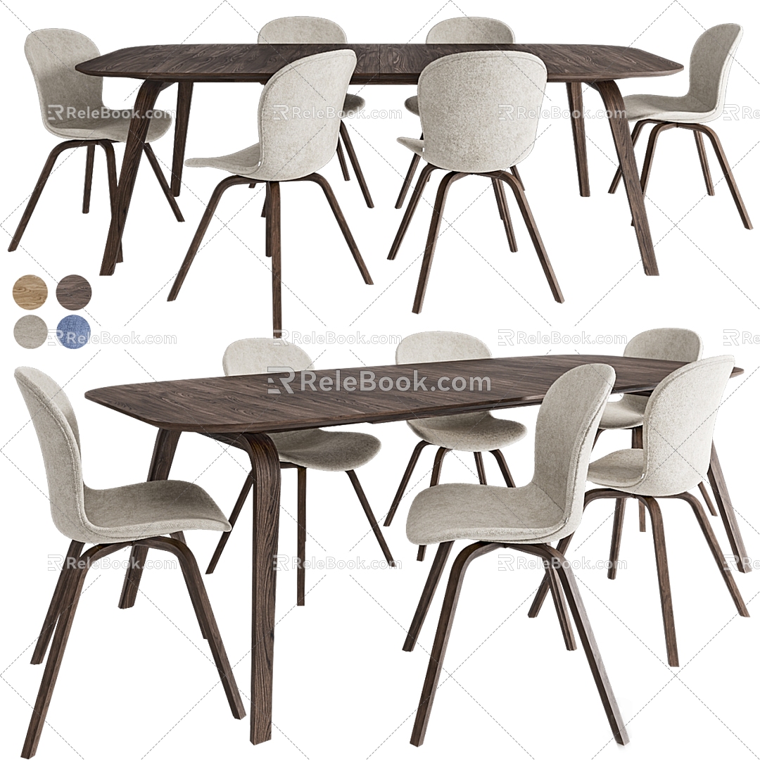 Hogg Dining Table and Chair 3d model