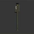 Military Weapon Long Green Cylindrical Launcher With Square Rear Structure And Black Control Components 3d model