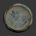 Antique Bronze Bowl with Green Patina and Rusted Texture for Daily Life