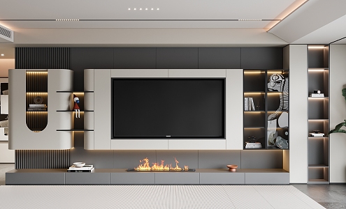 TV cabinet background wall ornaments 3d model