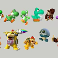 Cute Collectible Figurine Set Featuring Nintendo Classic Characters Like Mario Yoshi Bowser And Donkey Kong