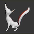Game And Movie Character Fox With White Body Red Tail Standing Pose 3D Model Design