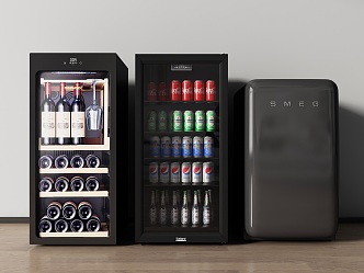 Freezer Red Wine Cabinet Freezer Bar Freezer Beverage Cabinet Single Door Refrigerator Mini Refrigerator 3d model