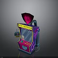 WIN-HITMAN Arcade Machine With Vibrant Colors PULL Lever Coin Slot And Top Sign
