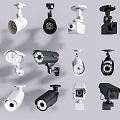 Modern camera security surveillance camera combination 3d model