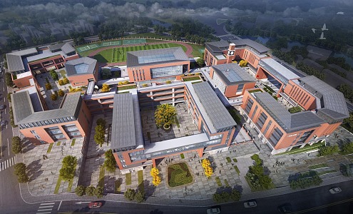 Modern School Tongxin Primary School 3d model