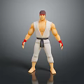 Action Figure Wearing White Karate Uniform With Red Headband Red Wristbands And Black Belt
