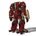 Marvel Superhero Hulkbuster Red And Gold Mech Suit With Armor Details
